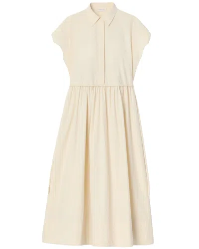 Lafayette 148 Plus Size Travel Cotton Cap Sleeve Shirt Dress In White