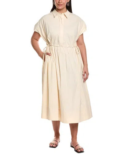 Lafayette 148 New York Plus Gathered Waist Shirtdress In White
