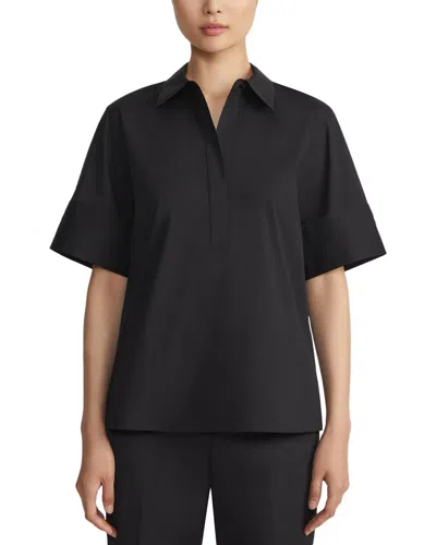 Lafayette 148 New York Plus Half Placket Camp Shirt In Black
