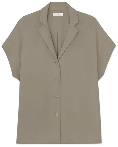 Lafayette 148 New York Plus Notch Collar Dolman Silk Blouse