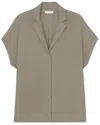 Lafayette 148 New York Plus Notch Collar Dolman Silk Blouse