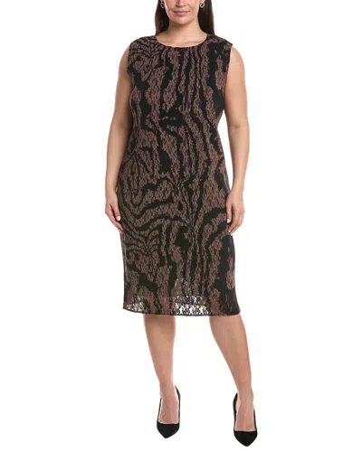 Lafayette 148 New York Plus Plisse Sleeveless Midi Dress In Black