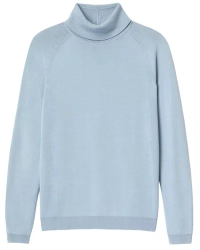 Lafayette 148 New York Plus Raglan Sleeve Turtleneck Sweater In Blue