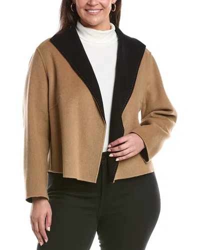 Lafayette 148 New York Plus Reversible Cropped Jacket In Brown