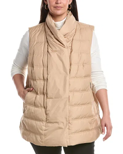 Lafayette 148 New York Plus Reversible Shawl Collar Vest In Brown