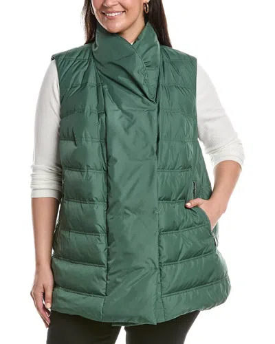 Lafayette 148 New York Plus Reversible Shawl Collar Vest In Green