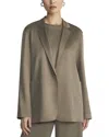 Lafayette 148 New York Notch Lapel Patch Pocket Silk Blazer In Green