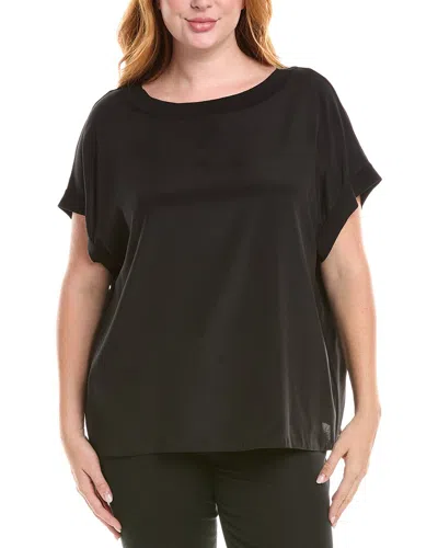 Lafayette 148 New York Plus Silk-blend Knit Blouse In Black