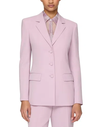 Lafayette 148 Plus-size Responsible Finesse Crepe Three Button Blazer In Pink
