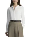 Lafayette 148 New York Plus Slim Hidden Closure Blouse In White