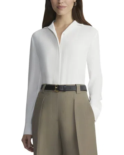 Lafayette 148 New York Plus Slim Hidden Closure Blouse In White