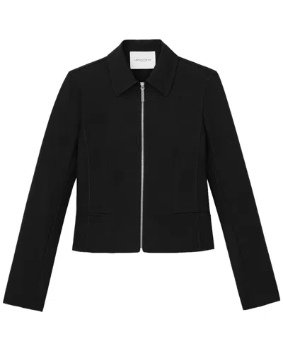 Lafayette 148 New York Plus W Zip Front Tailored Jacket In Black