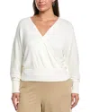 Lafayette 148 New York Plus Wrap Silk-blend Sweater In White