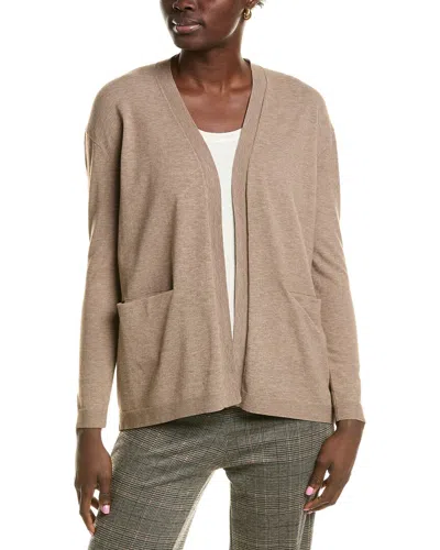 Lafayette 148 New York Pocket Cardigan In Brown