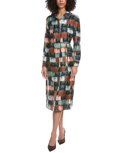 Lafayette 148 New York Printed Silk Shirtdress In Multi