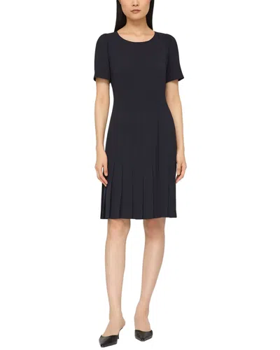 Lafayette 148 New York Plus Puff Sleeve Pleated Dress In Black