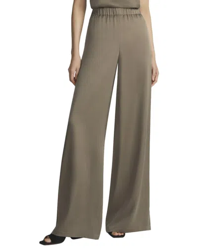 Lafayette 148 New York Pull On Franklin Silk Wide Leg Pant In Brown