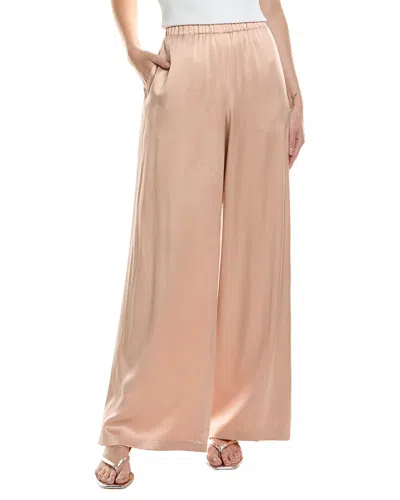 Lafayette 148 New York Pull On Franklin Silk Wide Leg Pant In Nude