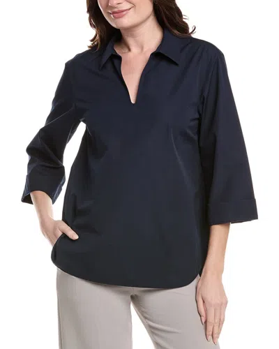 Lafayette 148 New York Pullover Shirt In Blue