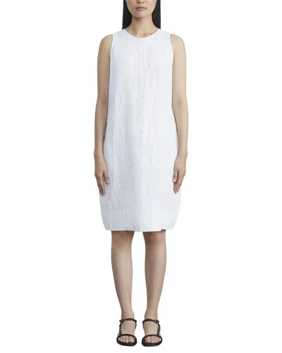Lafayette 148 New York Racerback Sleeveless Linen Dress In White