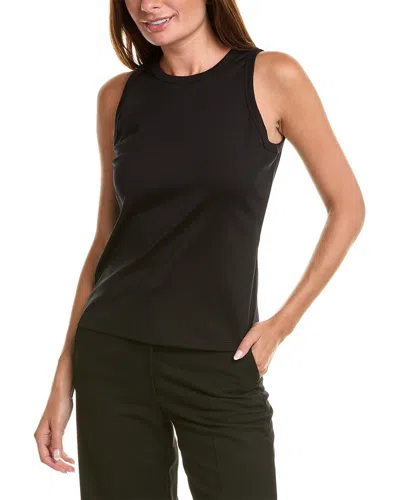 Lafayette 148 Swiss Cotton Rib Racerback Tank In Black