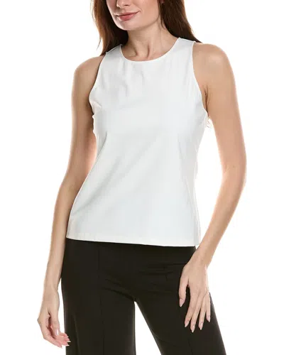 Lafayette 148 Swiss Cotton Rib Racerback Tank In White