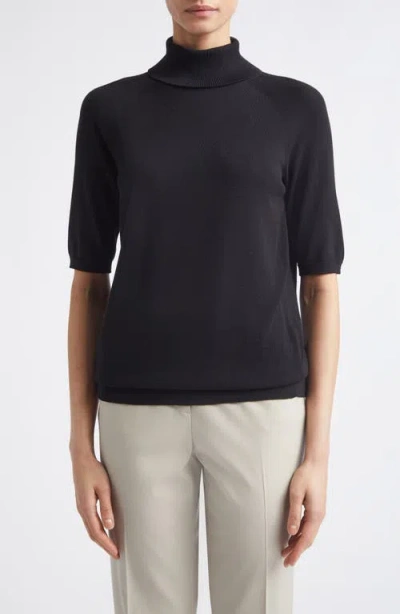 Lafayette 148 New York Raglan Sleeve Turtleneck Sweater In Black