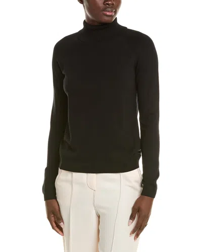 Lafayette 148 New York Raglan Sleeve Turtleneck Sweater In Black