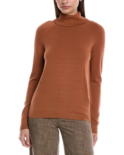 Lafayette 148 New York Raglan Sleeve Turtleneck Sweater In Brown