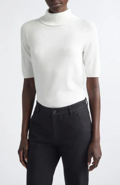 Lafayette 148 New York Raglan Sleeve Turtleneck Sweater In White