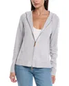 Lafayette 148 New York Raglan Zip Front Cashmere-blend Hoodie In Gray