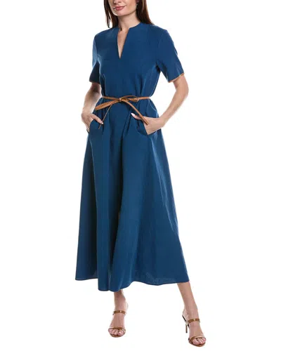 Lafayette 148 New York Raleigh Linen Dress In Blue