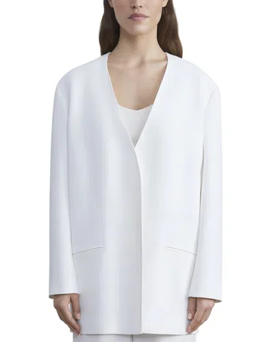 Lafayette 148 New York Relaxed Collarless Blazer In White