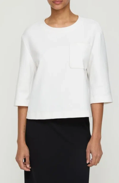 Lafayette 148 New York Relaxed Elbow Sleeve Top In White
