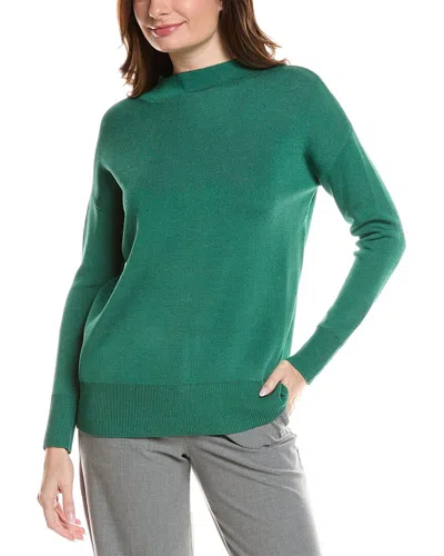 Lafayette 148 New York Relaxed Wide Stripe Sweater In Green