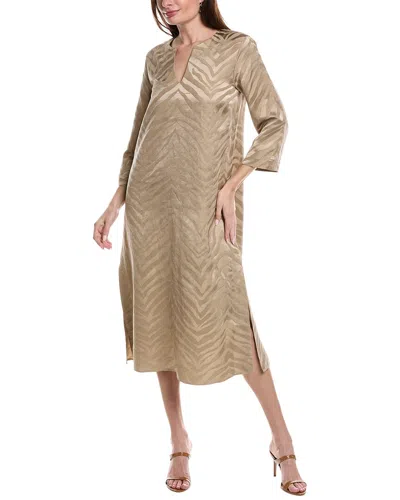Lafayette 148 New York Renata Linen-blend Dress In Brown