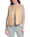 Lafayette 148 New York Reversible Crewneck Quilted Vest In Brown