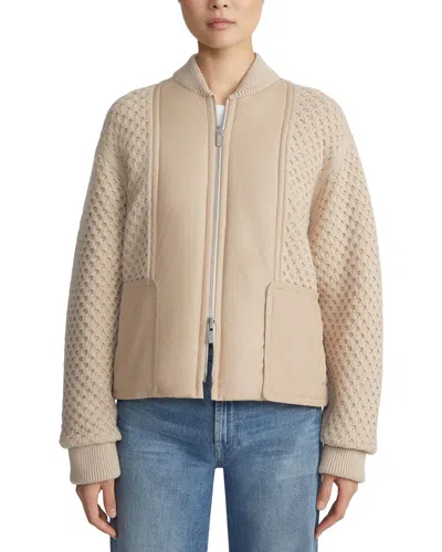 Lafayette 148 New York Reversible Knit Bomber In Neutral