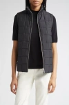 Lafayette 148 New York Reversible Quilted Vest In Black