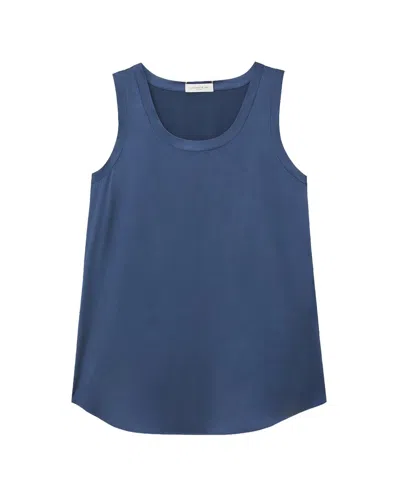 Lafayette 148 New York Reversible Silk Perla Blouse In Blue