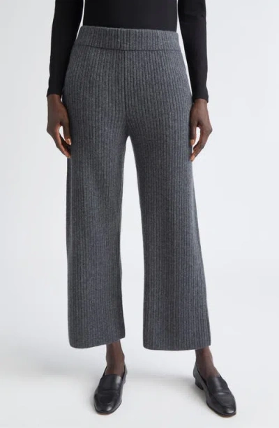 Lafayette 148 New York Rib Cashmere Blend Ankle Pants In Gray