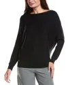 Lafayette 148 New York Ribbed Asymmetric Silk-blend Sweater In Black