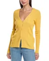 Lafayette 148 New York Ribbed Cardigan In Yellow