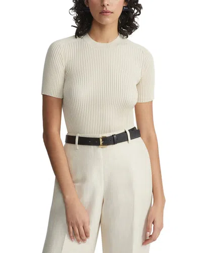 Lafayette 148 New York Ribbed Crewneck Silk-blend Sweater In Multi