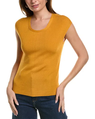 Lafayette 148 New York Ribbed Silk-blend Pullover In Yellow