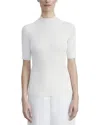 Lafayette 148 New York Plus Ribbed Stand Collar Sweater In White