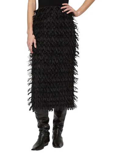Lafayette 148 New York Ribbon Embellished Straight Skirt In Black