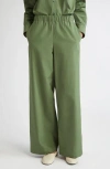 Lafayette 148 New York Riverside Elastic Waist Wide Leg Pants In Green
