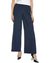 Lafayette 148 Sateen Diagonal Pleat Riverside Pant In Blue