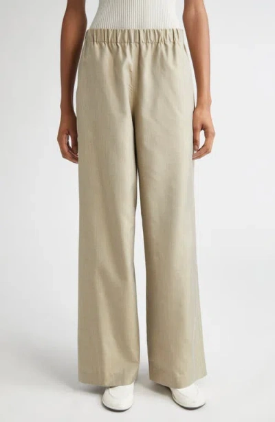 Lafayette 148 New York Riverside Silk Poplin Pants In Green